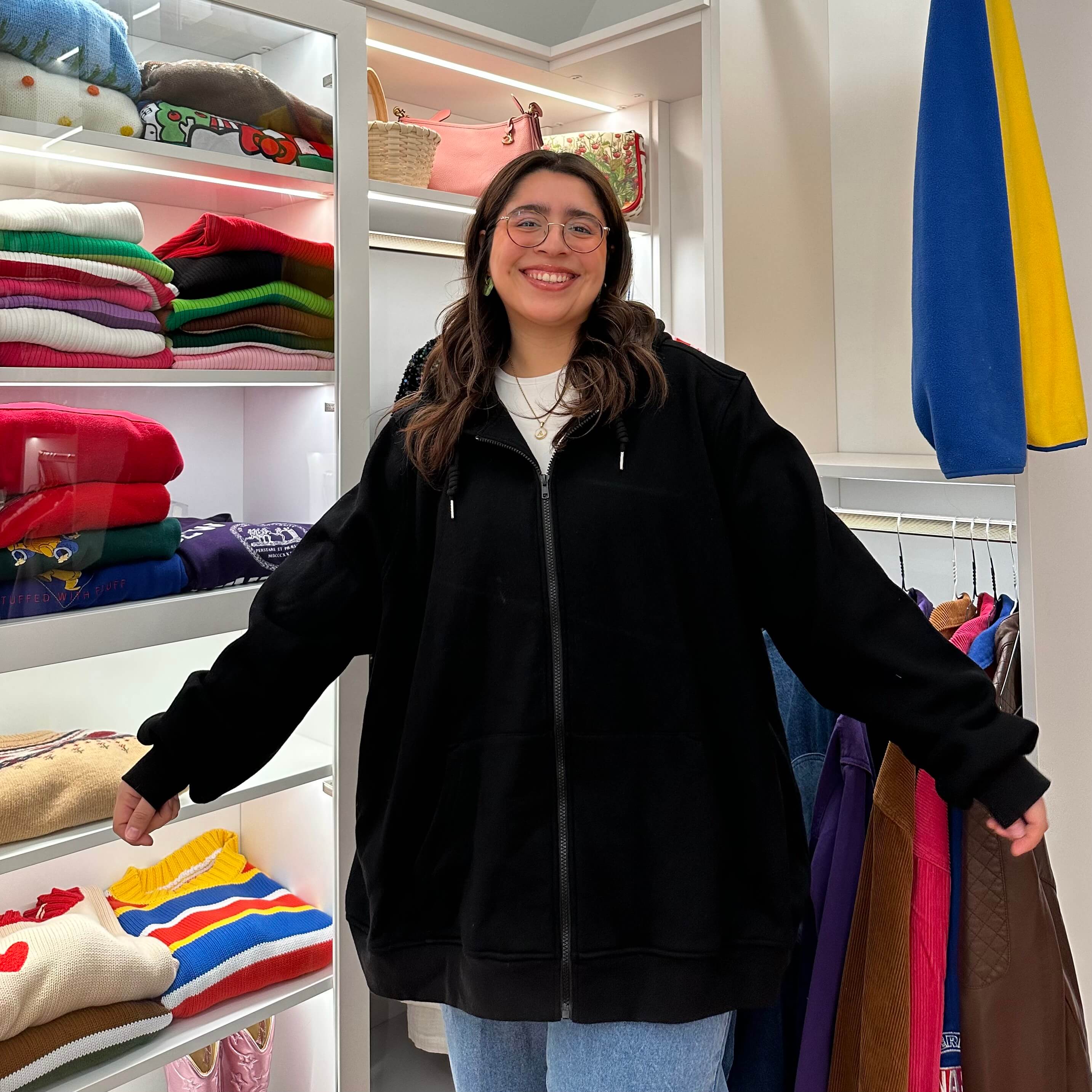 Zip-Up Hoodie - Black