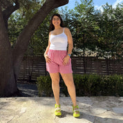 Summer Gingham Shorts - Tomato *Clearance Sale*