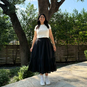 Spring Flowy Skirt - Black