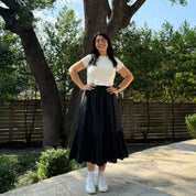 Spring Flowy Skirt - Black