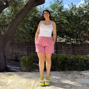 Summer Gingham Shorts - Tomato *Clearance Sale*