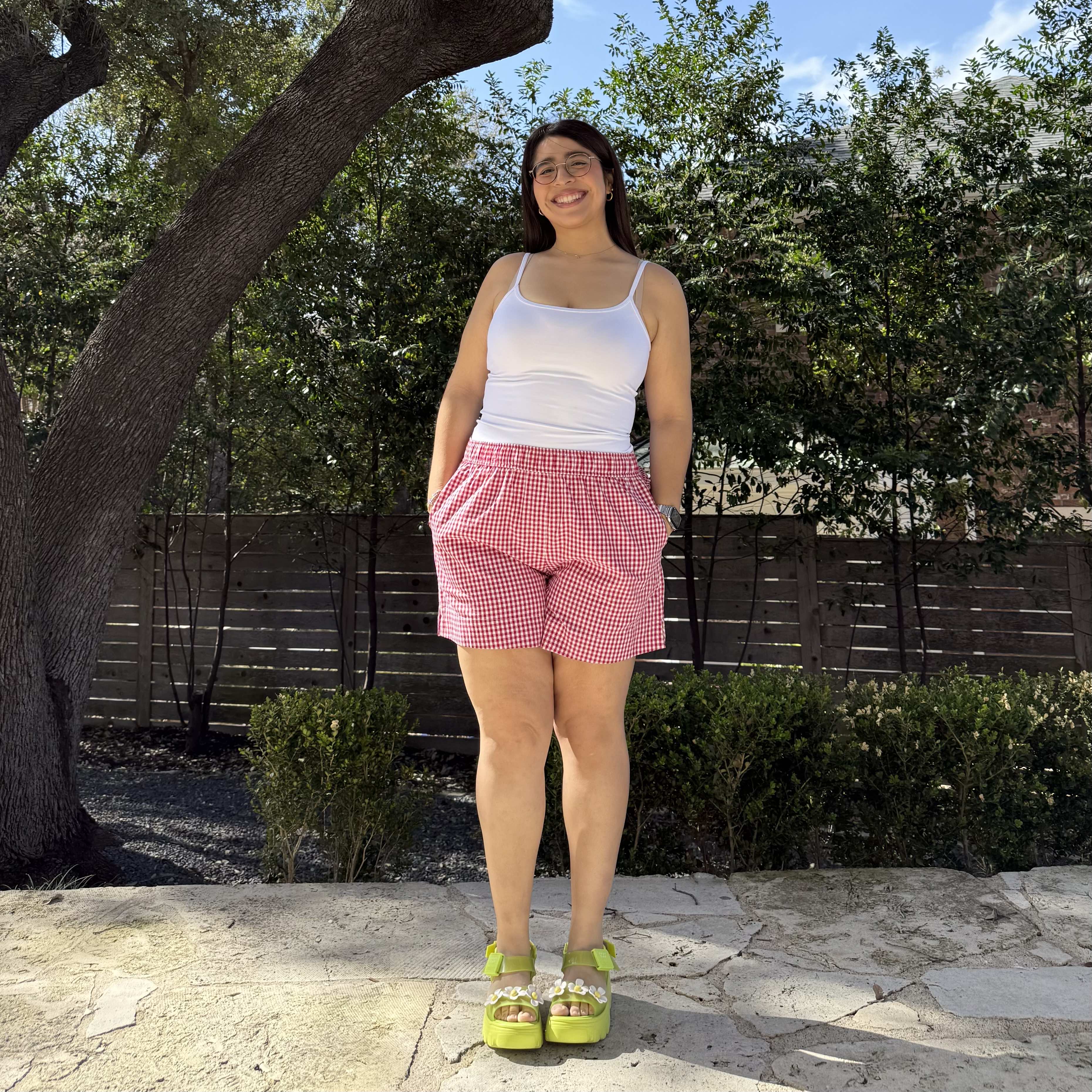 Summer Gingham Shorts - Tomato *Clearance Sale*