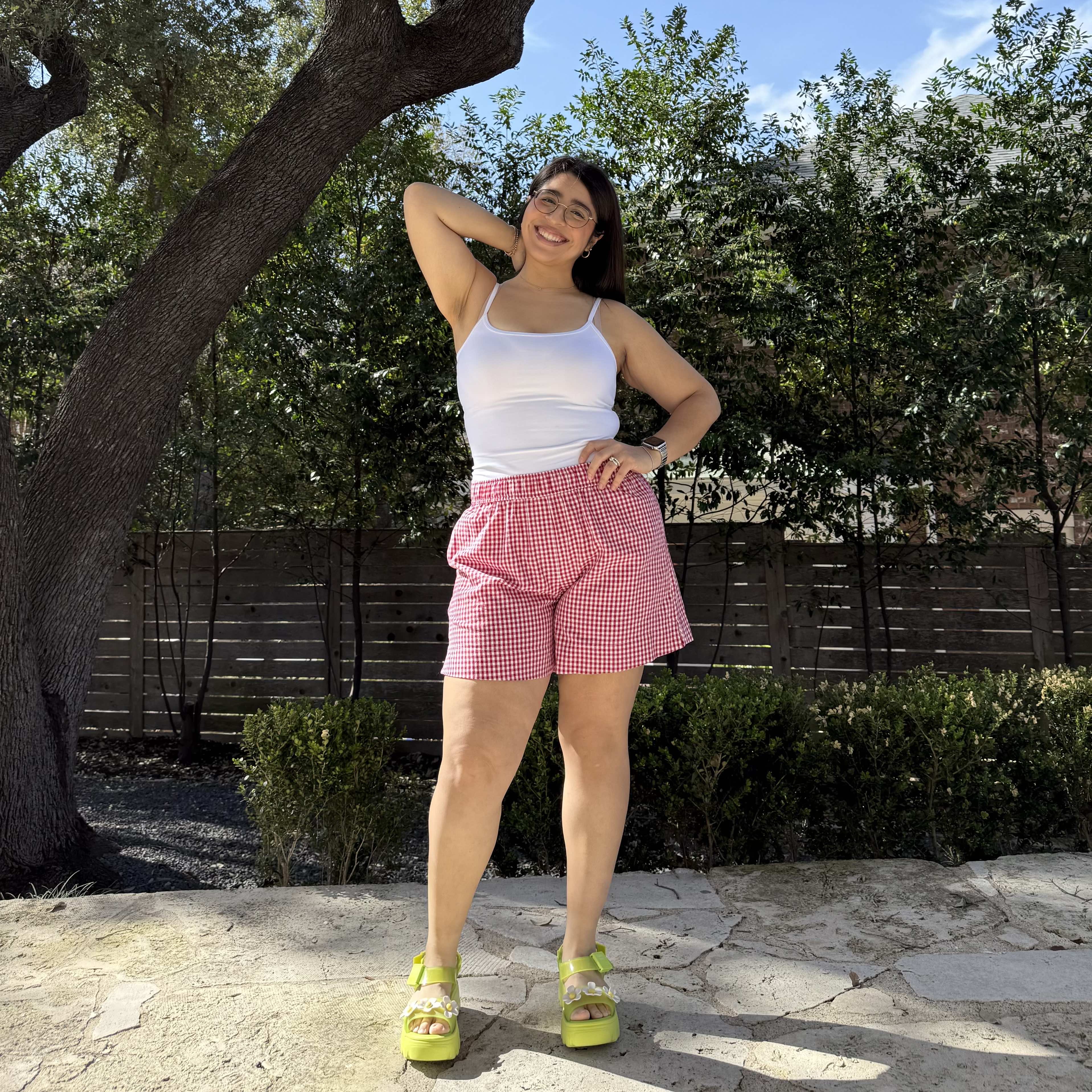 Summer Gingham Shorts - Tomato *Clearance Sale*