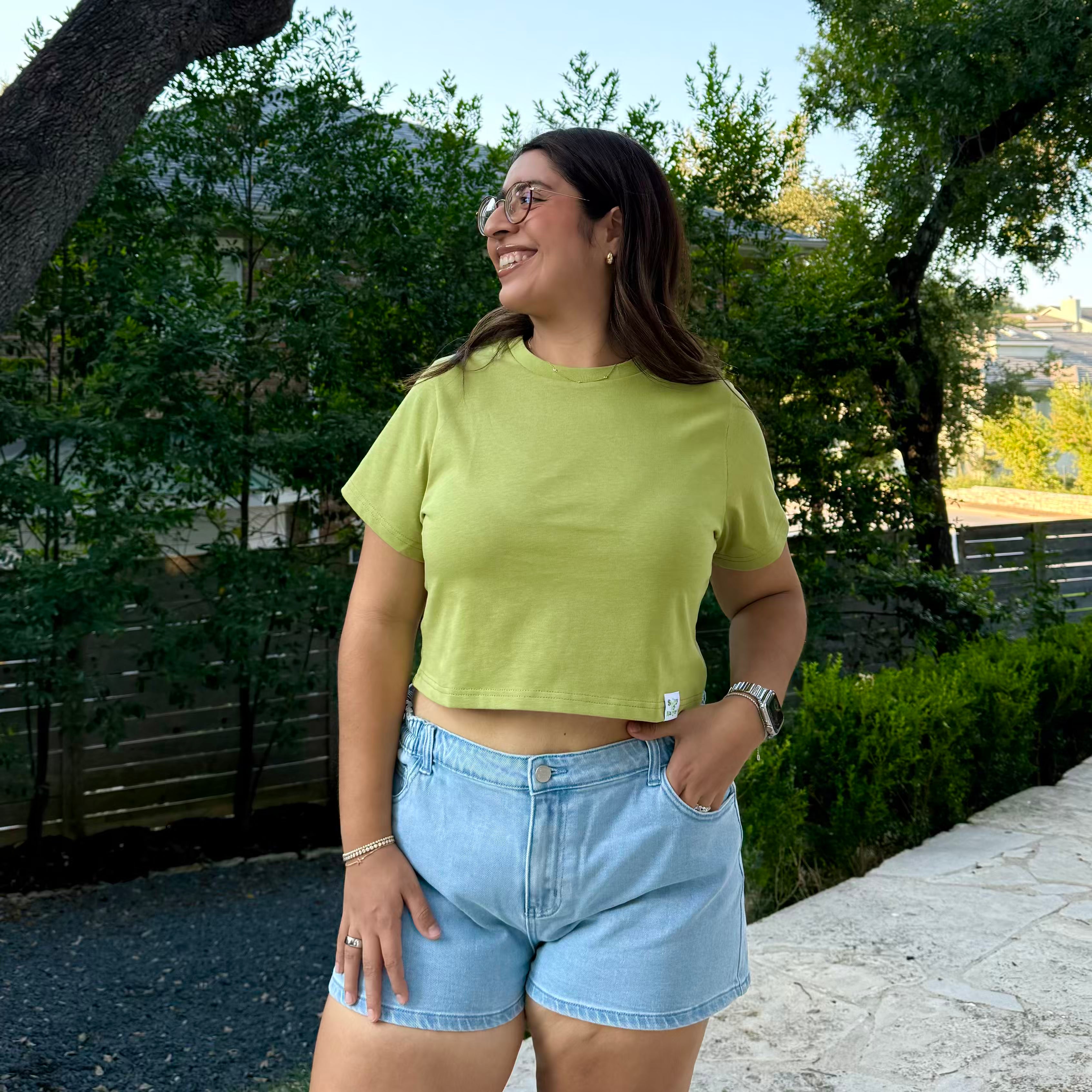 Cropped Tee - Matcha