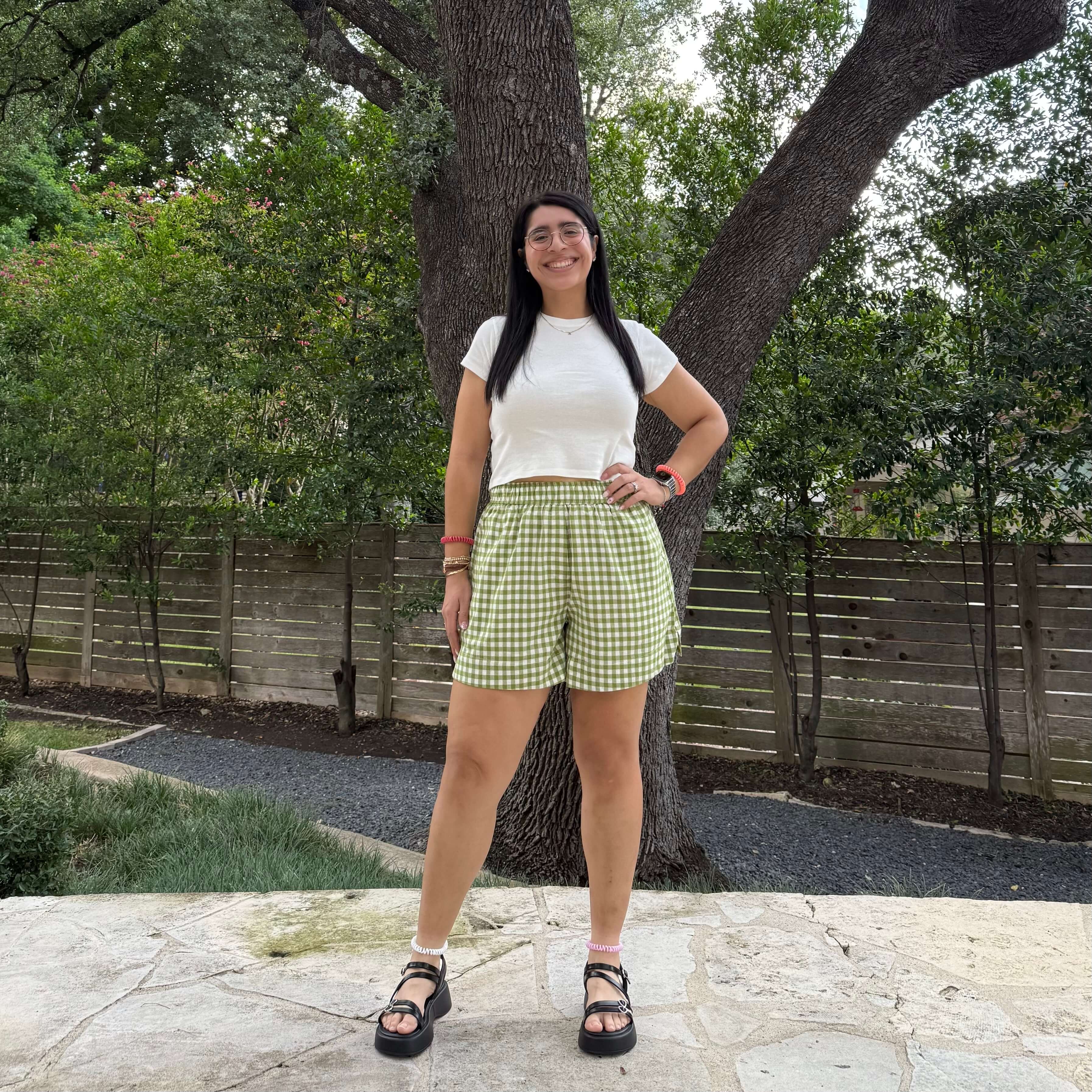 Summer Gingham Shorts - Matcha *Clearance Sale*