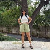 Summer Gingham Shorts - Matcha *Clearance Sale*