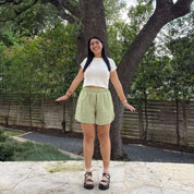 Summer Gingham Shorts - Matcha *Clearance Sale*