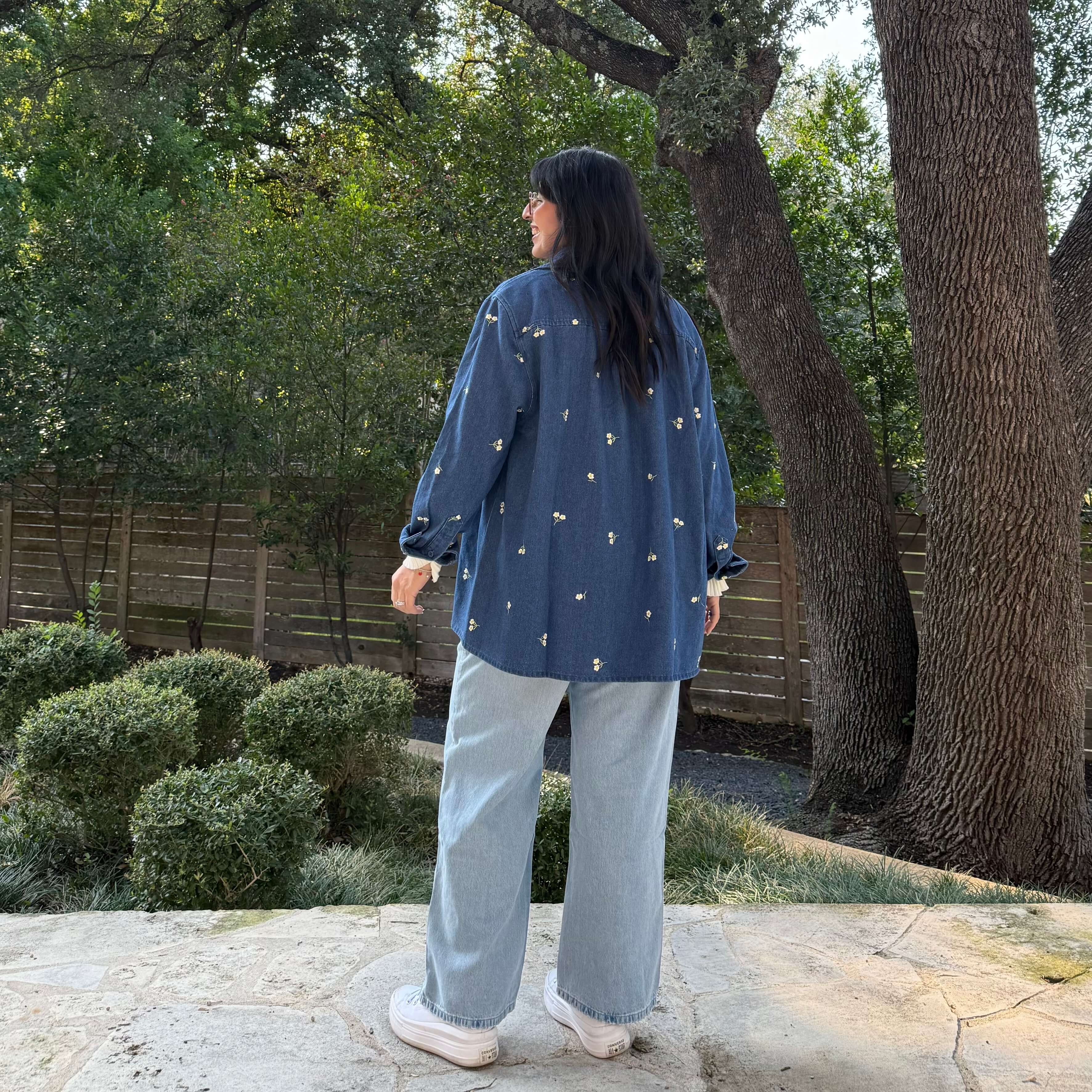 Denim Long-Sleeve Button-Up - Daisy
