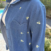 Denim Long-Sleeve Button-Up - Daisy