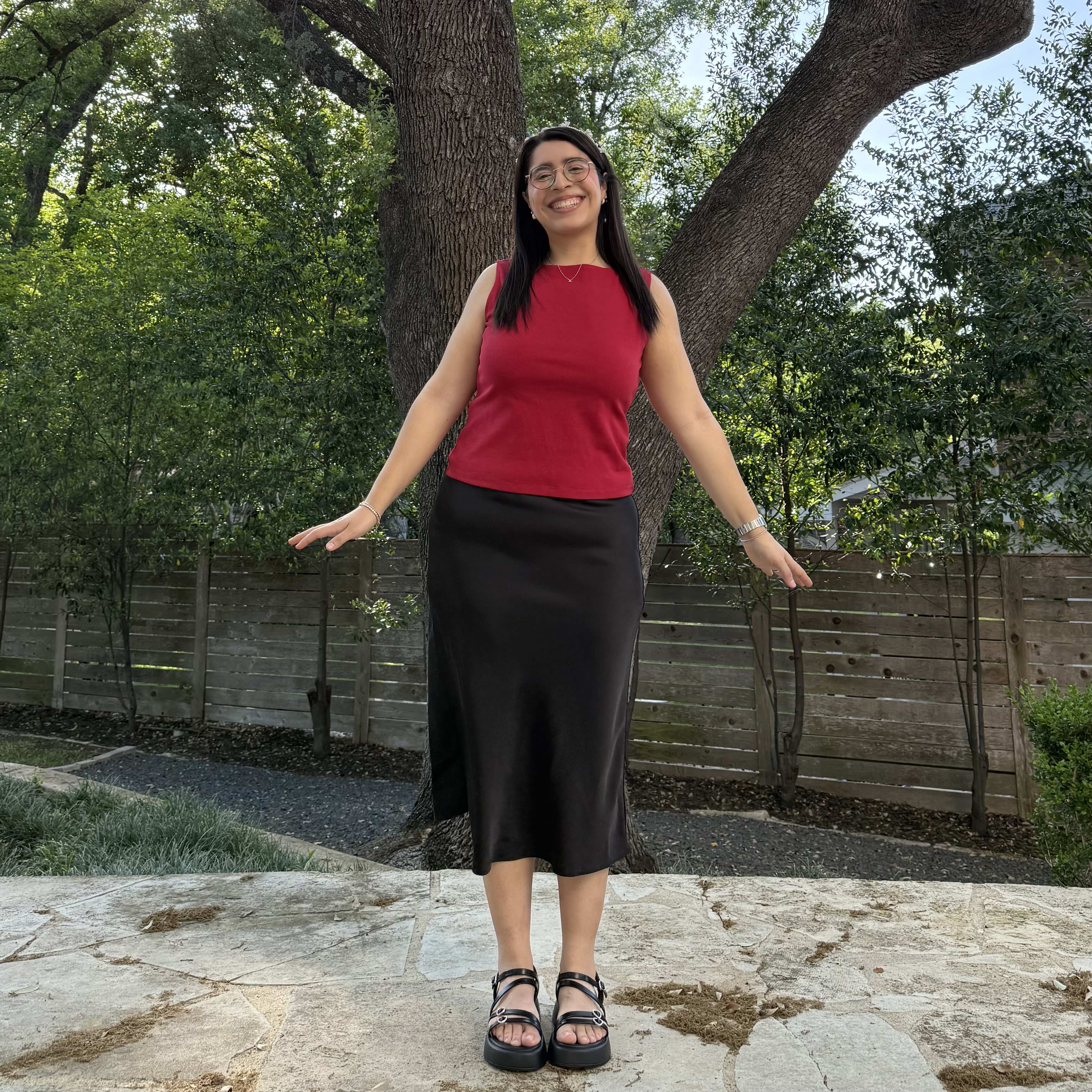 Satin Midi Skirt - Black *Clearance Sale*