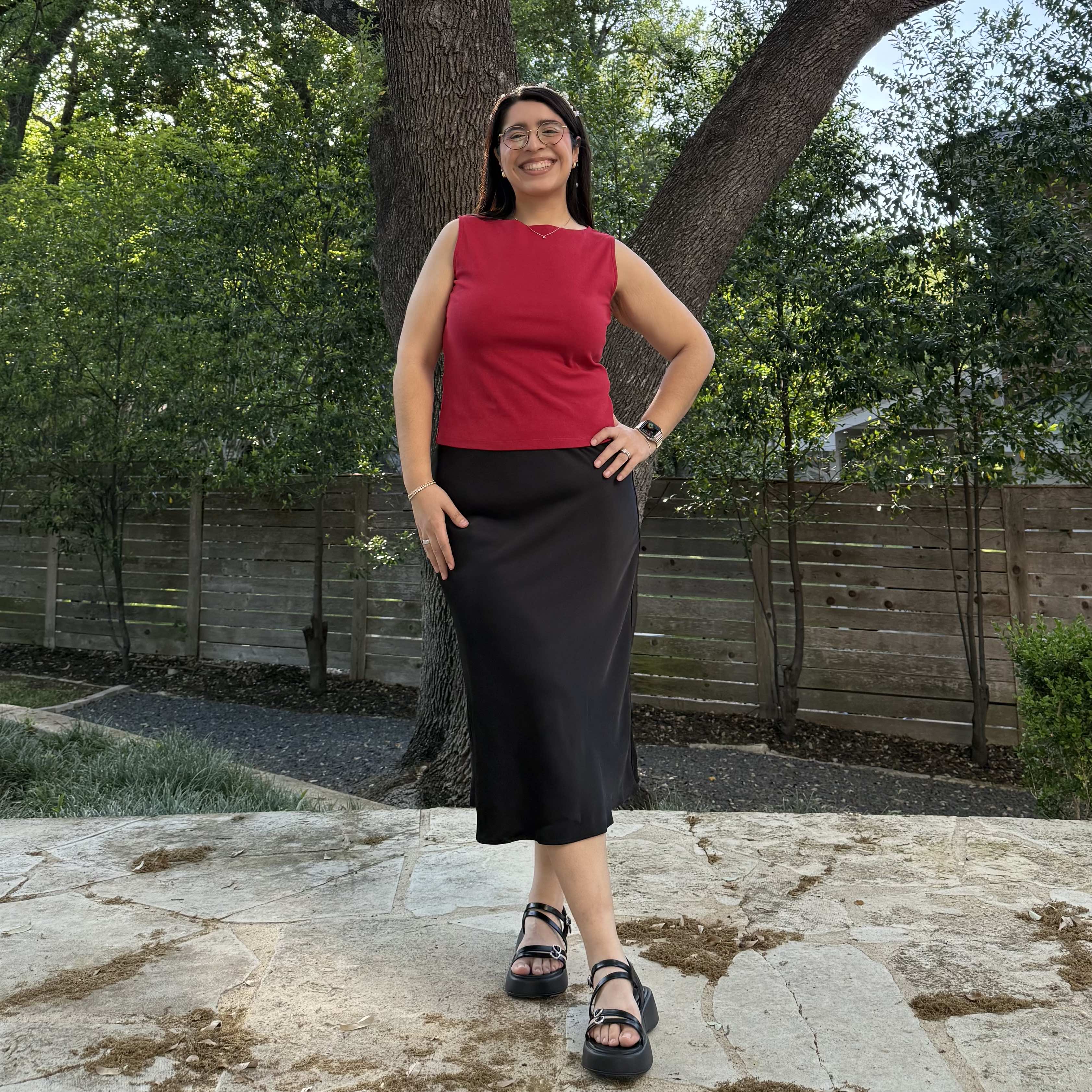 Satin Midi Skirt - Black *Clearance Sale*