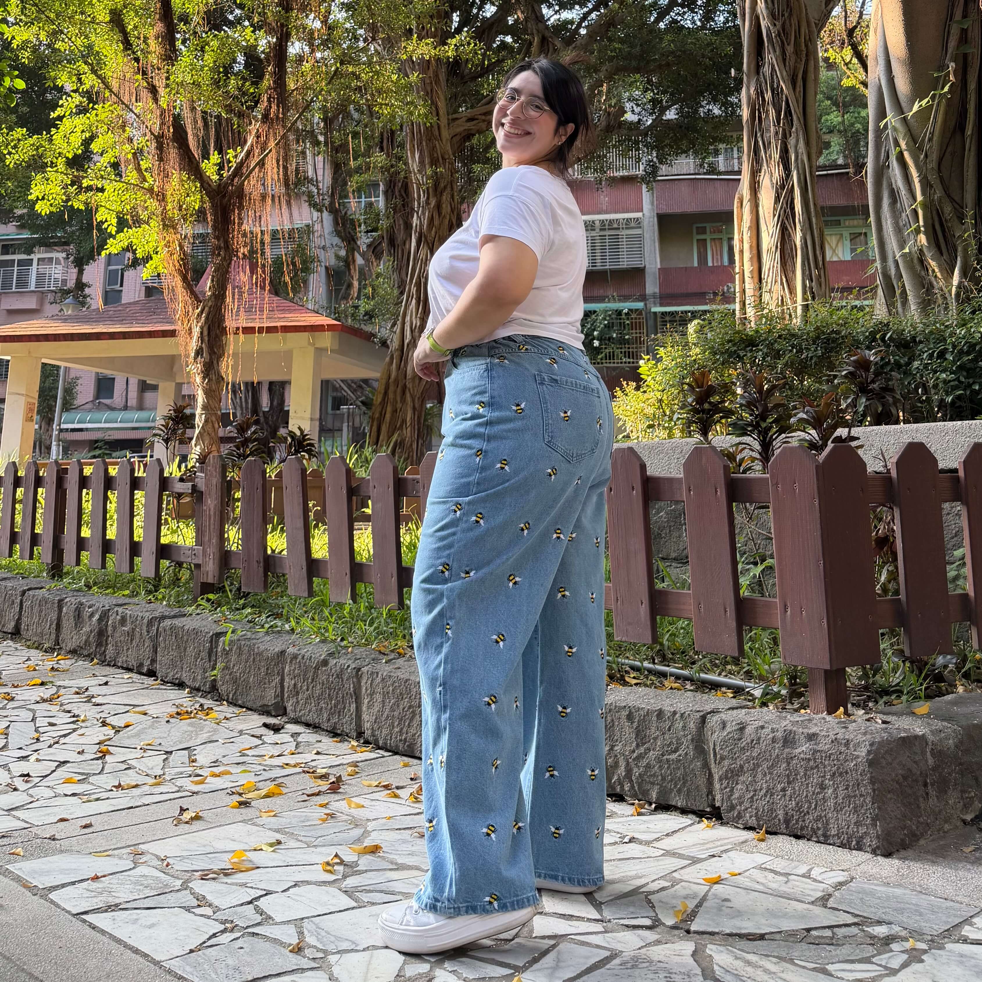 29" Inseam Jeans - Light Wash with Bees *Clearance Sale*