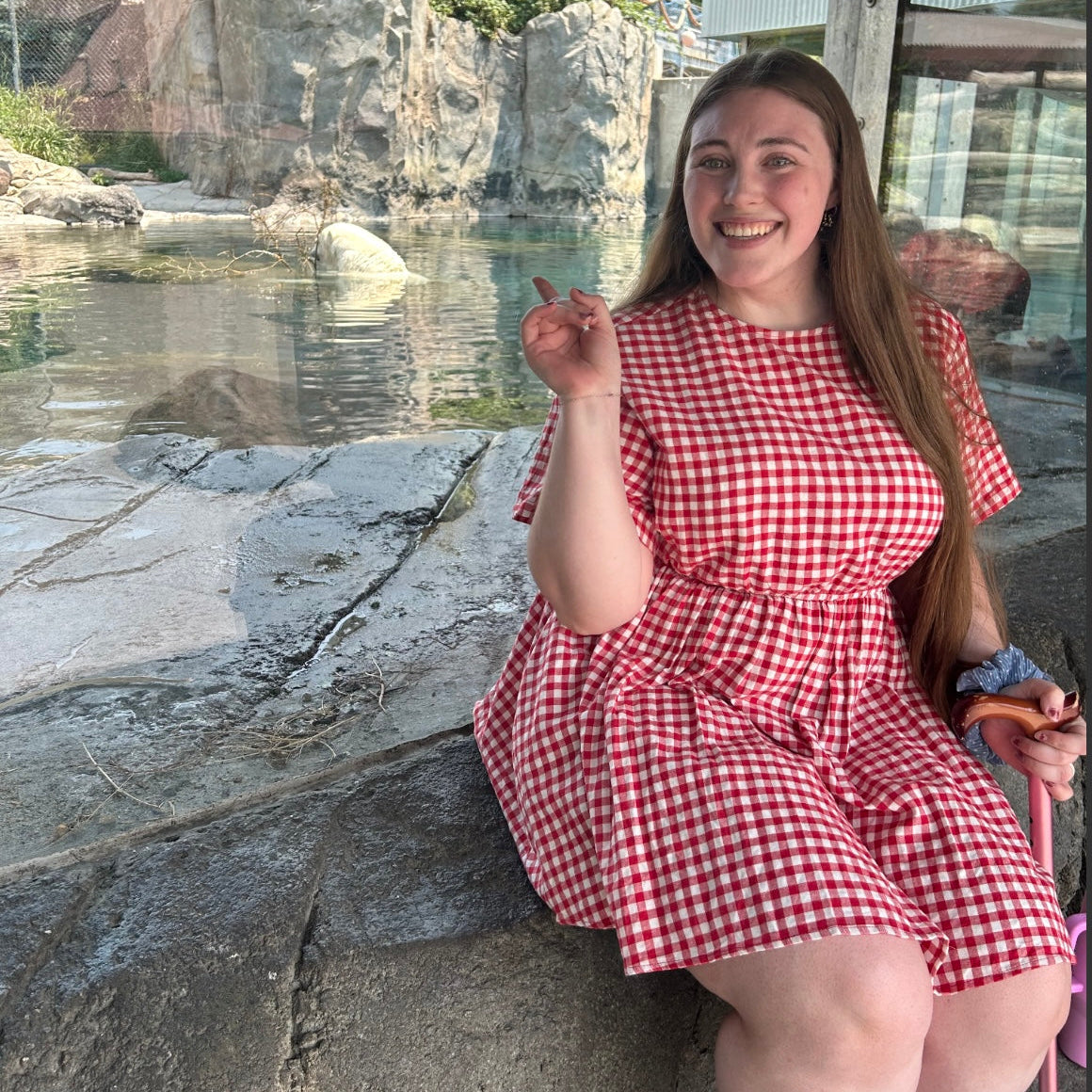 Gingham Dress - Tomato